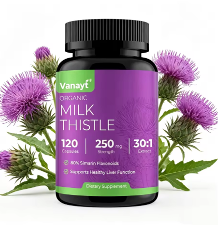 Milk Thistle 250 mg — 30:1 Extract, 80% Silymarin — product bottle