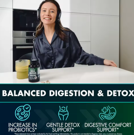 Sea Moss with Burdock Root & Bladderwrack — 120 Capsules — in use