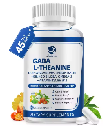 GABA 10-in-1 with L-Theanine & Ashwagandha — 90 Capsules — product bottle