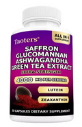 Saffron, glucomannan, ashwagandha and green tea blend, 30 capsules