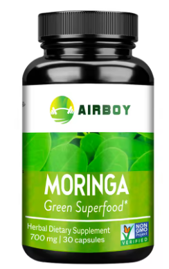 Moringa green superfood 700 mg bottle