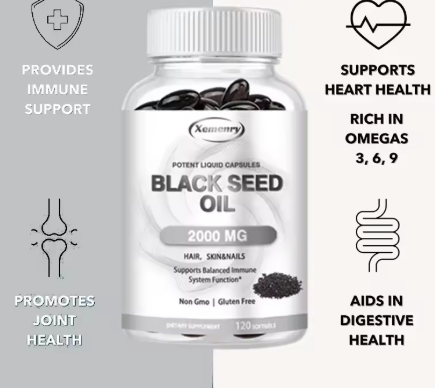 Black seed oil: immune, heart, joint and digestive support, omegas 3, 6 and 9