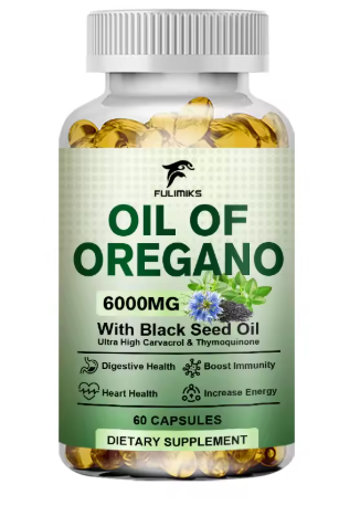 Oil of oregano 6000 mg with black seed oil, 120 capsule bottle