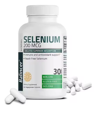 Selenium 200 mcg, 30 capsule bottle