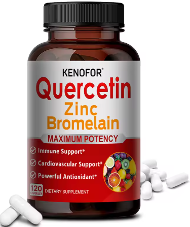 Quercetin with zinc and bromelain, 120 capsule bottle