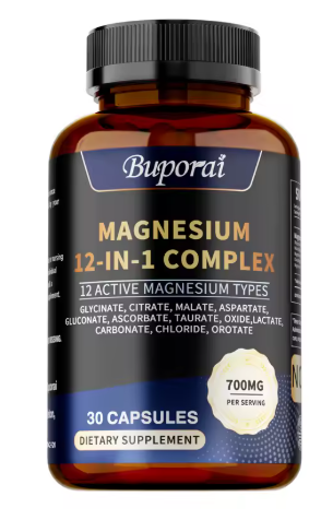 Magnesium 12-in-1 complex 700 mg, 30 capsule bottle
