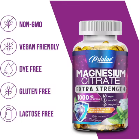 Magnesium citrate: non-GMO, vegan friendly, dye free, gluten free, lactose free