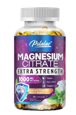 Magnesium citrate 1000 mg per serving, 30 capsule bottle