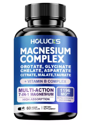 Magnesium complex with B vitamins, 1196 mg, 60 capsule bottle