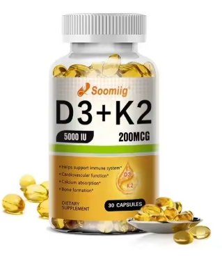 Vitamin D3 5000 IU with K2 200 mcg, 30 capsule bottle