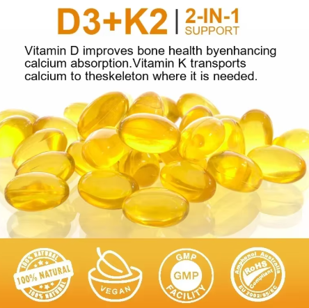 How D3 and K2 work together: D3 aids calcium absorption, K2 directs calcium to bone